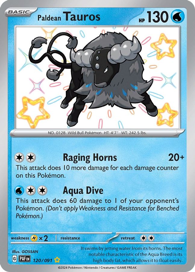 Buy Pokemon cards Australia - Tauros 120/091 - Premium Raw Card from Monster Mart - Pokémon Card Emporium - Shop now at Monster Mart - Pokémon Cards Australia. Baby Shiny, New 27 Feb, Paldean Fates, Shiny Rare