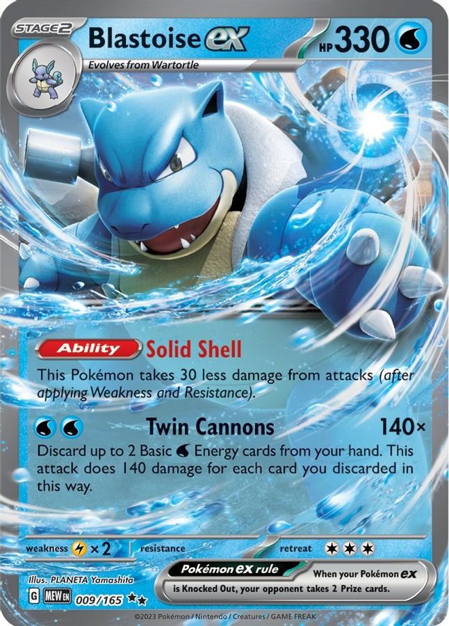 Blastoise EX 009/165 - Monster Mart - Pokémon Cards Australia
