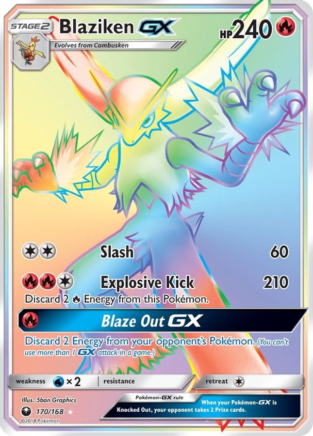 Blaziken GX Rainbow 170/168 - Monster Mart - Pokémon Cards Australia
