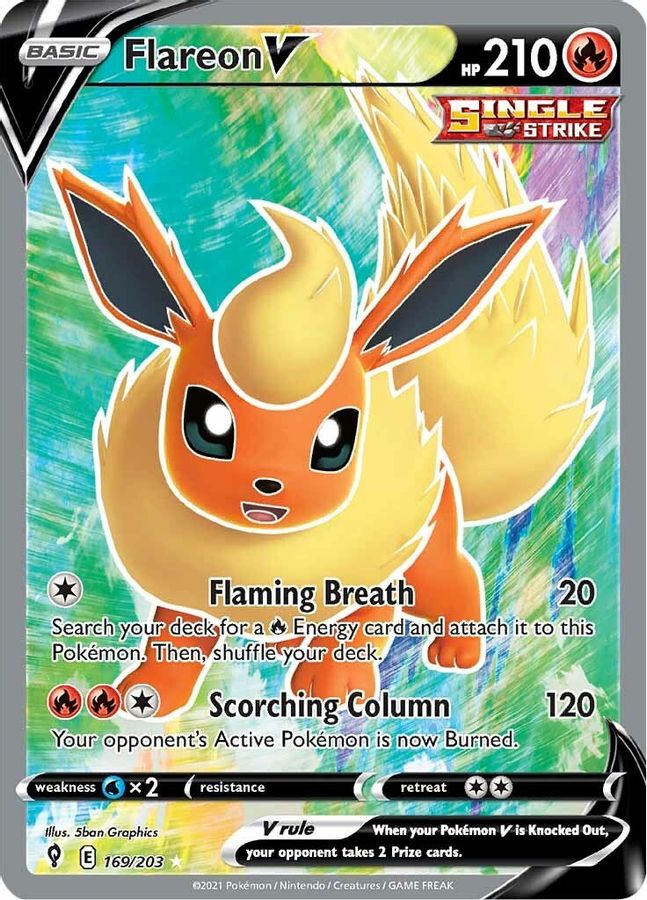 Flareon V 169/203 - Monster Mart - Pokémon Cards Australia