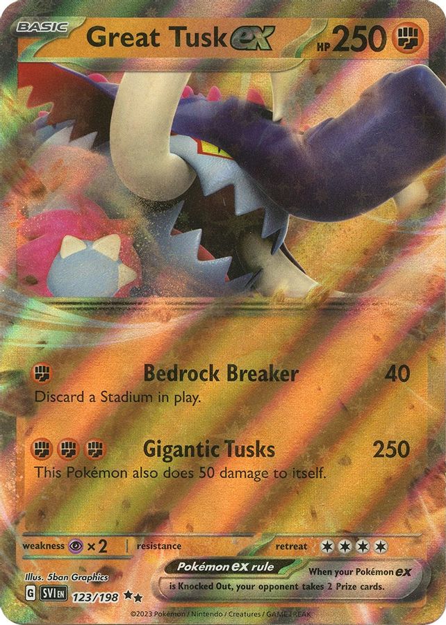 Great Tusk EX 123/198 - Monster Mart - Pokémon Cards Australia