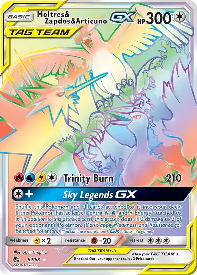 Moltres & Zapdos & Articuno GX 69/68 - Monster Mart - Pokémon Cards Australia
