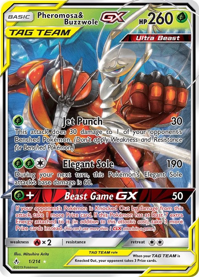 Pheromosa & Buzzwole GX 1/214 - Monster Mart - Pokémon Cards Australia
