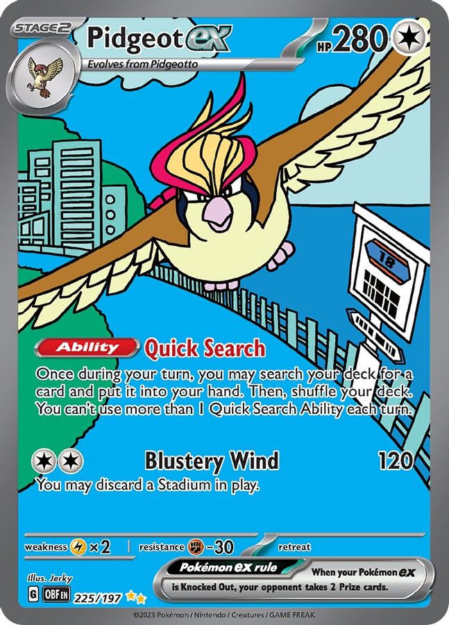 Pidgeot EX 225/197 - Monster Mart - Pokémon Cards Australia