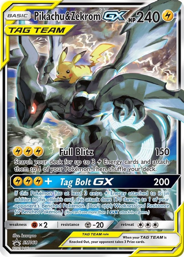 Pikachu & Zekrom GX SM168 - Monster Mart - Pokémon Cards Australia