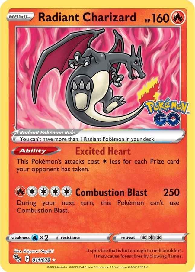 Radiant Charizard 011/078 - Monster Mart - Pokémon Cards Australia