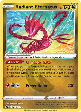 Radiant Eternatus 105/159 - Monster Mart - Pokémon Cards Australia