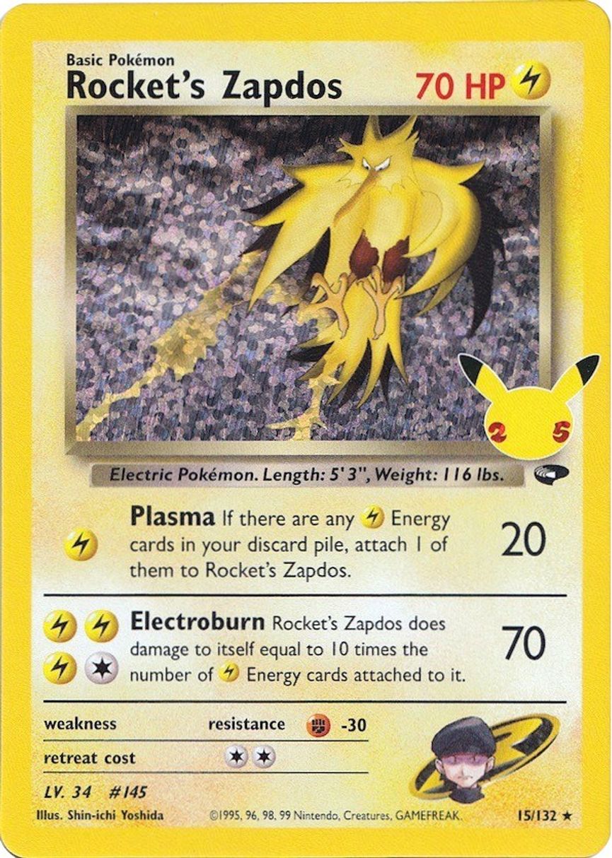 Rocket's Zapdos 15/132 Raw Card