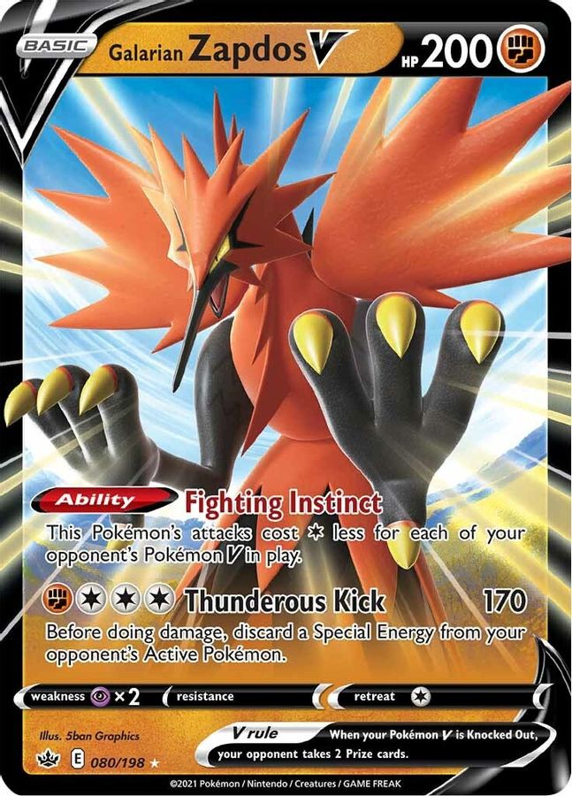 Zapdos V 080/198 - Monster Mart - Pokémon Cards Australia