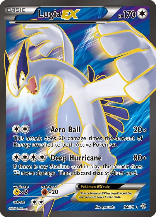 Buy Pokemon cards Australia - Lugia EX 94/98 - Premium Raw Card from Monster Mart - Pokémon Card Emporium - Shop now at Monster Mart - Pokémon Cards Australia. Ancient Origins, EX, Full Art, New 11 Apr, XY