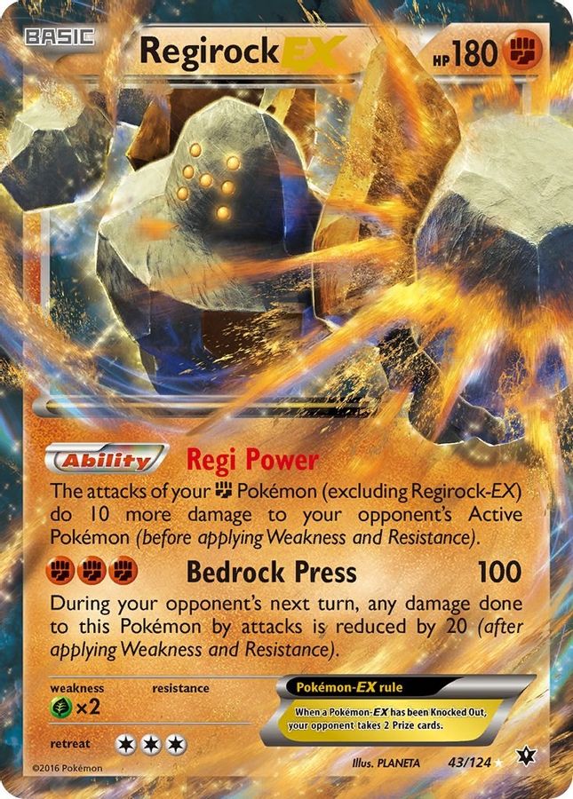 Buy Pokemon cards Australia - Regirock EX 43/124 - Premium Raw Card from Monster Mart - Pokémon Card Emporium - Shop now at Monster Mart - Pokémon Cards Australia. EX, Fates Collide