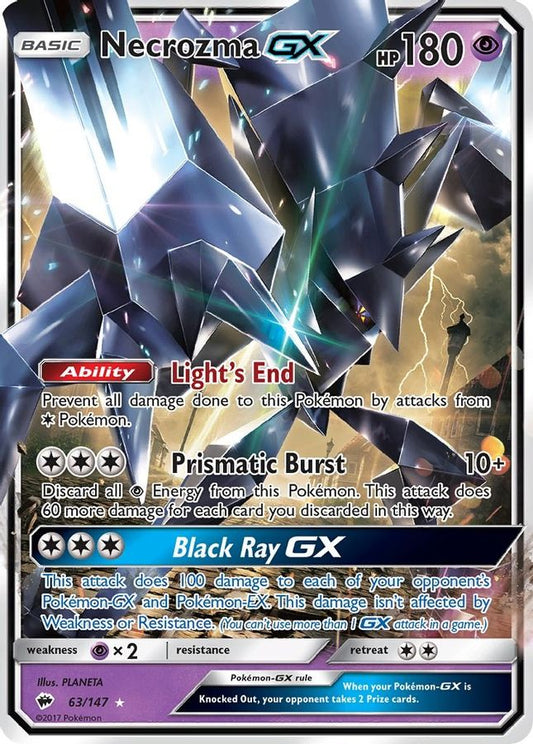 Buy Pokemon cards Australia - Necrozma GX 63/147 - Premium Raw Card from Monster Mart - Pokémon Card Emporium - Shop now at Monster Mart - Pokémon Cards Australia. Burning Shadows, GX, MMB20, New 8 Apr, SM