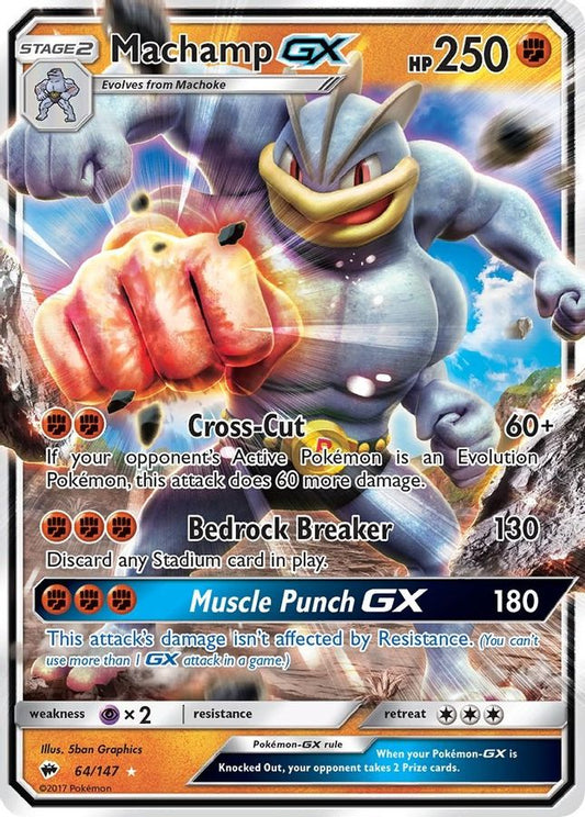 Buy Pokemon cards Australia - Machamp GX 64/147 - Premium Raw Card from Monster Mart - Pokémon Card Emporium - Shop now at Monster Mart - Pokémon Cards Australia. Burning Shadows, GX, NEW 8 May