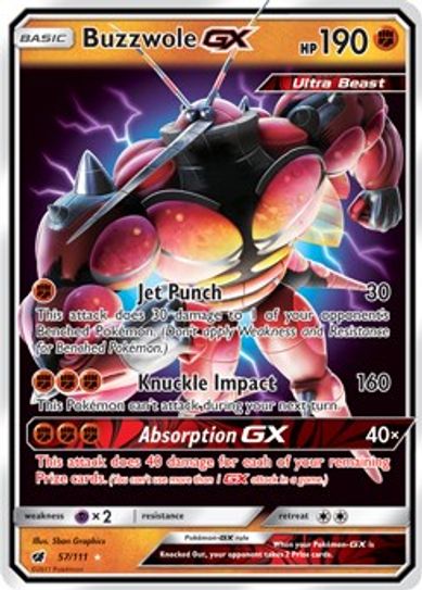 Buy Pokemon cards Australia - Buzzwole GX 57/111 - Premium Raw Card from Monster Mart - Pokémon Card Emporium - Shop now at Monster Mart - Pokémon Cards Australia. Crimson Invasion, GX, New 21 Mar