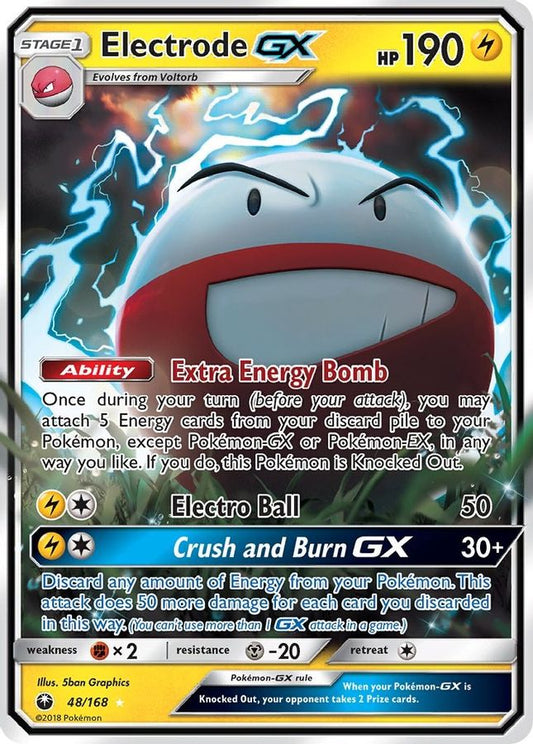 Buy Pokemon cards Australia - Electrode GX 48/168 - Premium Raw Card from Monster Mart - Pokémon Card Emporium - Shop now at Monster Mart - Pokémon Cards Australia. Celestial Storm, GX, NEW 8 May, SM