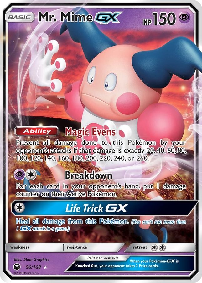 Buy Pokemon cards Australia - Mr. Mime GX 56/168 - Premium Raw Card from Monster Mart - Pokémon Card Emporium - Shop now at Monster Mart - Pokémon Cards Australia. Celestial Storm, GX, MMB30, New 8 Apr