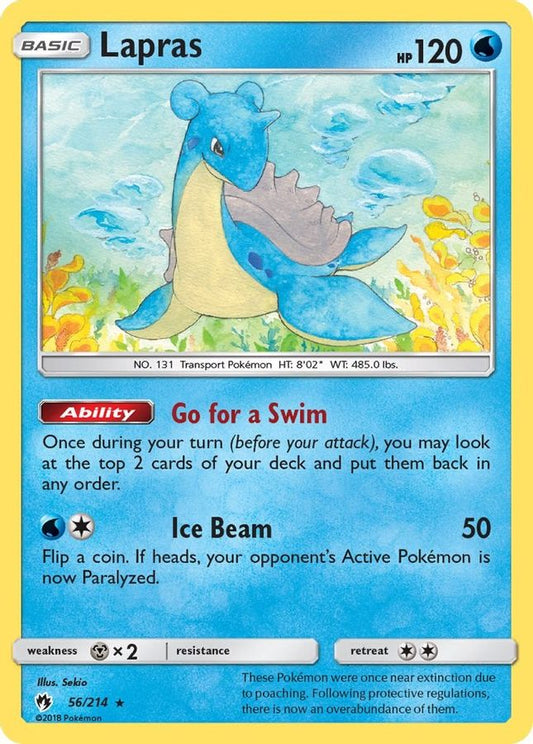 Buy Pokemon cards Australia - Lapras Reverse Holo 56/214 - Premium Raw Card from Monster Mart - Pokémon Card Emporium - Shop now at Monster Mart - Pokémon Cards Australia. Holo, Lost Thunder, MMB50, New 11 Apr, SM