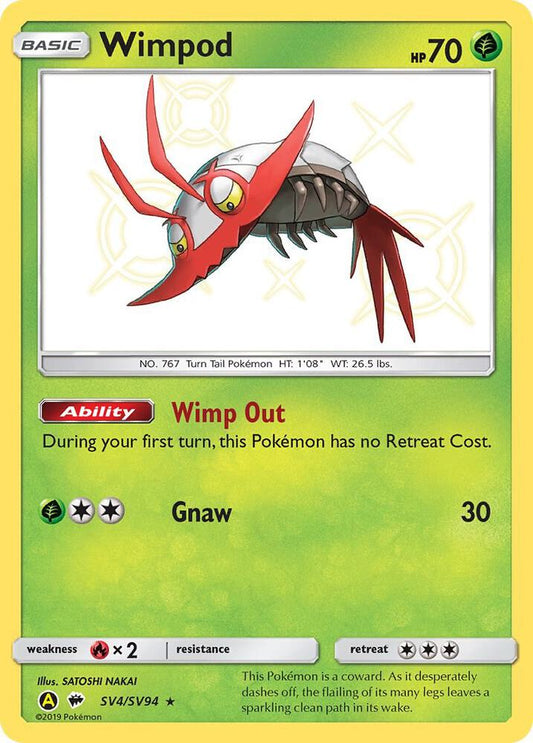 Buy Pokemon cards Australia - Wimpod SV4/SV94 - Premium Raw Card from Monster Mart - Pokémon Card Emporium - Shop now at Monster Mart - Pokémon Cards Australia. Baby Shiny, Hidden Fates, NEW 6 MAR, Shiny Holo Rare, Shiny Vault
