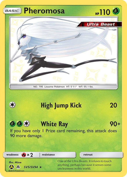 Buy Pokemon cards Australia - Pheromosa SV5/SV94 - Premium Raw Card from Monster Mart - Pokémon Card Emporium - Shop now at Monster Mart - Pokémon Cards Australia. Baby Shiny, Hidden Fates, NEW 6 MAR, Shiny Holo Rare, Shiny Vault