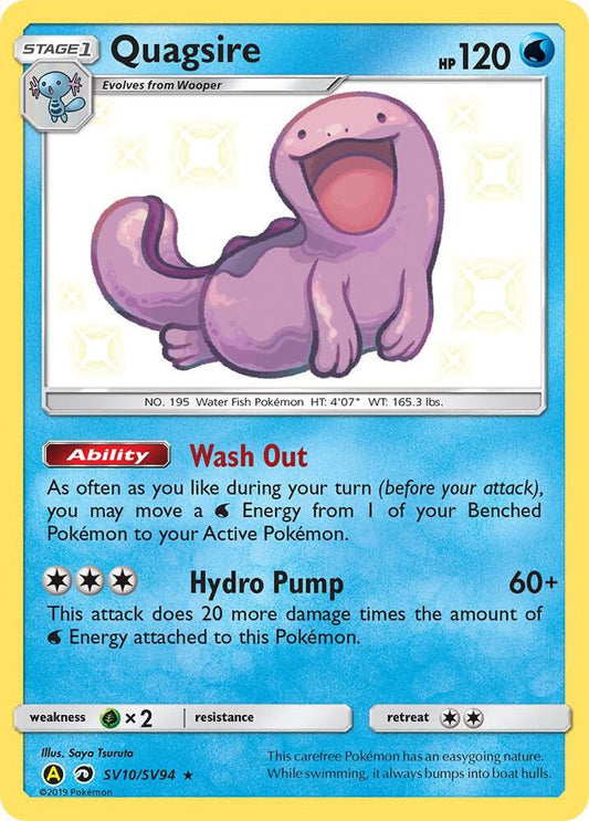 Buy Pokemon cards Australia - Quagsire SV10/SV94 - Premium Raw Card from Monster Mart - Pokémon Card Emporium - Shop now at Monster Mart - Pokémon Cards Australia. Baby Shiny, Hidden Fates, NEW 6 MAR, Shiny Holo Rare, Shiny Vault