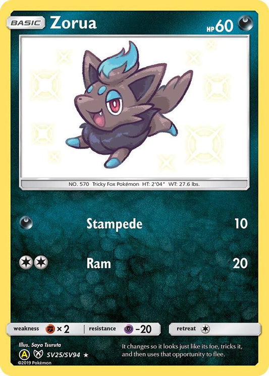 Buy Pokemon cards Australia - Zorua SV25/SV94 - Premium Raw Card from Monster Mart - Pokémon Card Emporium - Shop now at Monster Mart - Pokémon Cards Australia. Baby Shiny, Hidden Fates, NEW 6 MAR, Shiny Holo Rare, Shiny Vault