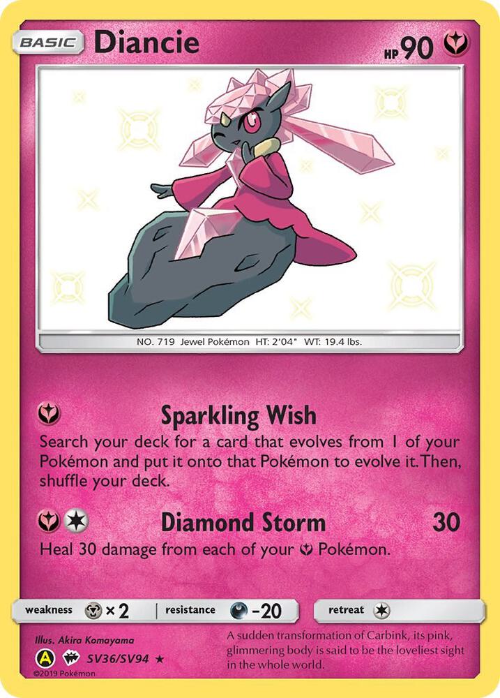 Buy Pokemon cards Australia - Diancie SV36/SV94 - Premium Raw Card from Monster Mart - Pokémon Card Emporium - Shop now at Monster Mart - Pokémon Cards Australia. Baby Shiny, Hidden Fates, NEW 6 MAR, Shiny Holo Rare, Shiny Vault