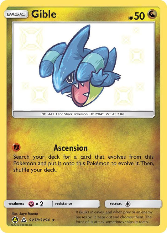 Buy Pokemon cards Australia - Gible SV38/SV94 - Premium Raw Card from Monster Mart - Pokémon Card Emporium - Shop now at Monster Mart - Pokémon Cards Australia. Baby Shiny, Hidden Fates, NEW 6 MAR, Shiny Holo Rare, Shiny Vault