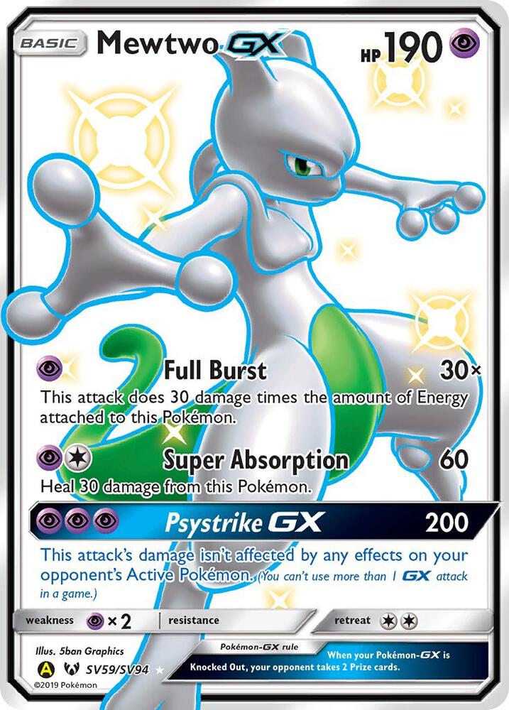 Buy Pokemon cards Australia - Mewtwo GX SV59/SV94 - Premium Raw Card from Monster Mart - Pokémon Card Emporium - Shop now at Monster Mart - Pokémon Cards Australia. GX, Hidden Fates, NEW 6 MAR, Shiny Holo Rare, Shiny Vault