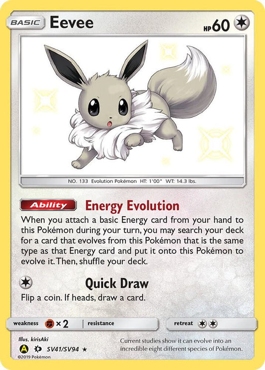 Buy Pokemon cards Australia - Eevee SV41/SV94 - Premium Raw Card from Monster Mart - Pokémon Card Emporium - Shop now at Monster Mart - Pokémon Cards Australia. Baby Shiny, Hidden Fates, NEW 6 MAR, Shiny Holo Rare, Shiny Vault