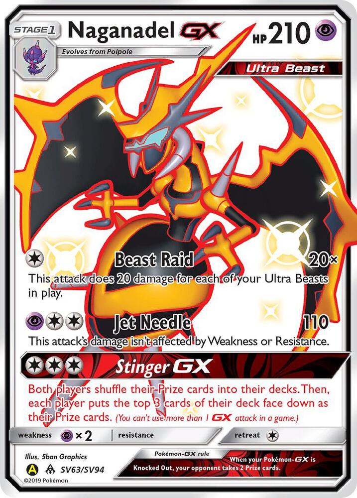 Buy Pokemon cards Australia - Naganadel GX SV63/SV94 - Premium Raw Card from Monster Mart - Pokémon Card Emporium - Shop now at Monster Mart - Pokémon Cards Australia. GX, Hidden Fates, NEW 6 MAR, Shiny Holo Rare, Shiny Vault