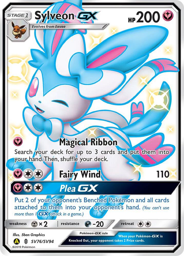Buy Pokemon cards Australia - Sylveon GX SV76/SV94 - Premium Raw Card from Monster Mart - Pokémon Card Emporium - Shop now at Monster Mart - Pokémon Cards Australia. GX, Hidden Fates, NEW 6 MAR, Shiny Holo Rare, Shiny Vault