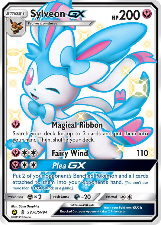 Buy Pokemon cards Australia - Sylveon GX SV76/SV94 - Premium Raw Card from Monster Mart - Pokémon Card Emporium - Shop now at Monster Mart - Pokémon Cards Australia. GX, Hidden Fates, NEW 6 MAR, Shiny Holo Rare, Shiny Vault