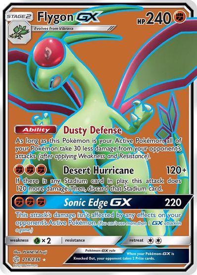 Buy Pokemon cards Australia - Flygon GX 218/236 - Premium Raw Card from Monster Mart - Pokémon Card Emporium - Shop now at Monster Mart - Pokémon Cards Australia. Cosmic Eclipse, Full Art, GX, New 21 Mar