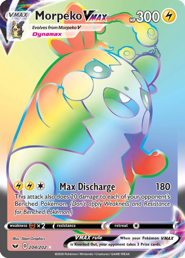 Buy Pokemon cards Australia - Morpeko VMAX 204/202 - Premium Raw Card from Monster Mart - Pokémon Card Emporium - Shop now at Monster Mart - Pokémon Cards Australia. NEW 1 July, NEW 27 Jun, Rainbow, Secret Rare, Sowrd & Shield, Sowrd & Shield Base Set, VMAX