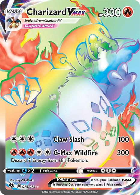 Buy Pokemon cards Australia - Charizard VMAX 074/073 - Premium Raw Card from Monster Mart - Pokémon Card Emporium - Shop now at Monster Mart - Pokémon Cards Australia. Champion's Path, New 28 MAR, Rainbow, Secret Rare, VMAX