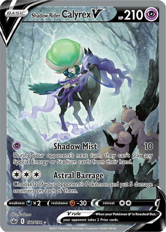 Buy Pokemon cards Australia - Calyrex V 172/198 - Premium Raw Card from Monster Mart - Pokémon Card Emporium - Shop now at Monster Mart - Pokémon Cards Australia. Alt Art, Alternate Art, Chilling Reign, NEW 11 Feb, Ultra Rare