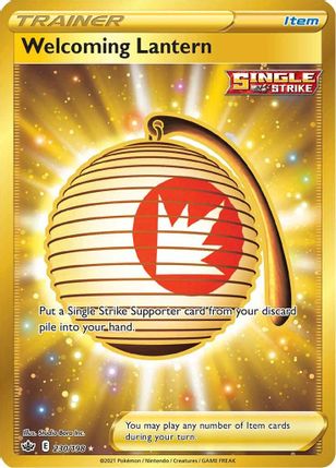 Buy Pokemon cards Australia - Welcoming Lantern 230/198 - Premium Raw Card from Monster Mart - Pokémon Card Emporium - Shop now at Monster Mart - Pokémon Cards Australia. Chilling Reign, Gold, NEW 19 Jun, Secret Rare, Trainer