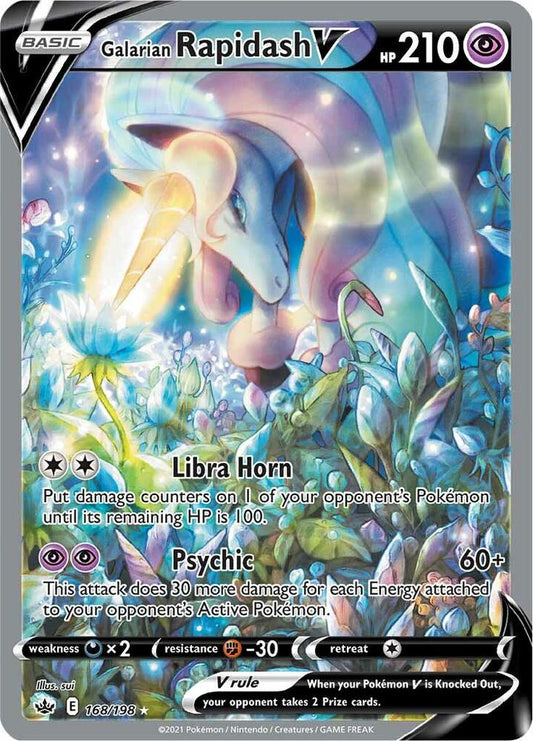 Buy Pokemon cards Australia - Rapidash V 168/198 - Premium Raw Card from Monster Mart - Pokémon Card Emporium - Shop now at Monster Mart - Pokémon Cards Australia. Alt Art, Alternate Art, Chilling Reign, Galarian, New 28 MAR, Ultra Rare