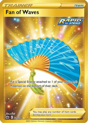 Buy Pokemon cards Australia - Fan of Waves 226/198 - Premium Raw Card from Monster Mart - Pokémon Card Emporium - Shop now at Monster Mart - Pokémon Cards Australia. Chilling Reign, Gold, NEW 19 Jun, Secret Rare, Trainer
