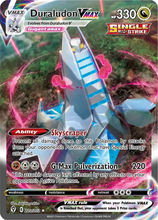 Buy Pokemon cards Australia - Duraludon VMAX 220/203 - Premium Raw Card from Monster Mart - Pokémon Card Emporium - Shop now at Monster Mart - Pokémon Cards Australia. Alt Art, Alternate Art, Evolving Skies, New 28 MAR, Secret Rare, VMAX
