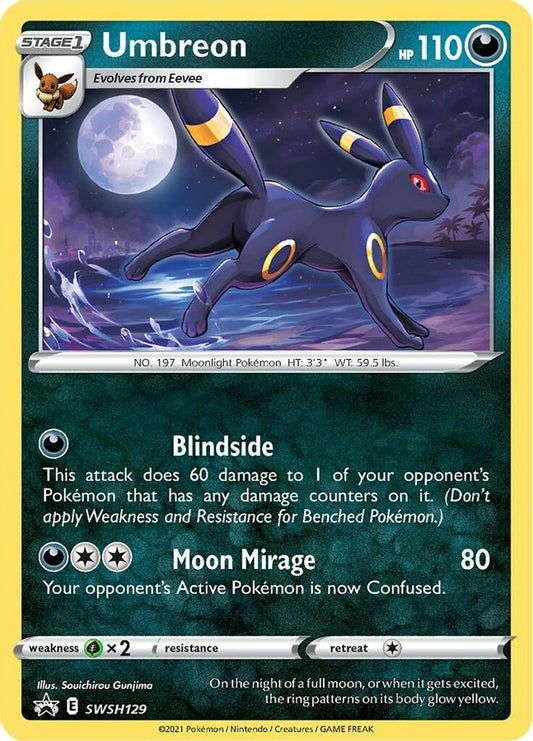 Buy Pokemon cards Australia - Umbreon SWSH129 - Premium Raw Card from Monster Mart - Pokémon Card Emporium - Shop now at Monster Mart - Pokémon Cards Australia. BF10, Promo