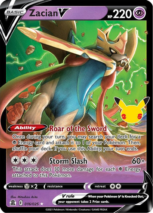 Buy Pokemon cards Australia - Zacian V 016/025 - Premium Raw Card from Monster Mart - Pokémon Card Emporium - Shop now at Monster Mart - Pokémon Cards Australia. Celebrations, New 11 Apr