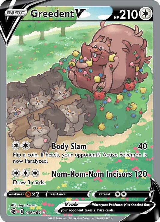 Buy Pokemon cards Australia - Greedent V 257/264 - Premium Raw Card from Monster Mart - Pokémon Card Emporium - Shop now at Monster Mart - Pokémon Cards Australia. Alt Art, Alternate Art, Fusion Strike, NEW 3 Feb