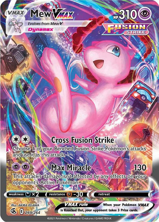 Buy Pokemon cards Australia - Mew VMAX 269/264 - Premium Raw Card from Monster Mart - Pokémon Card Emporium - Shop now at Monster Mart - Pokémon Cards Australia. Alt Art, Alternate Art, Fusion Strike, NEW 3 Feb, Secret Rare