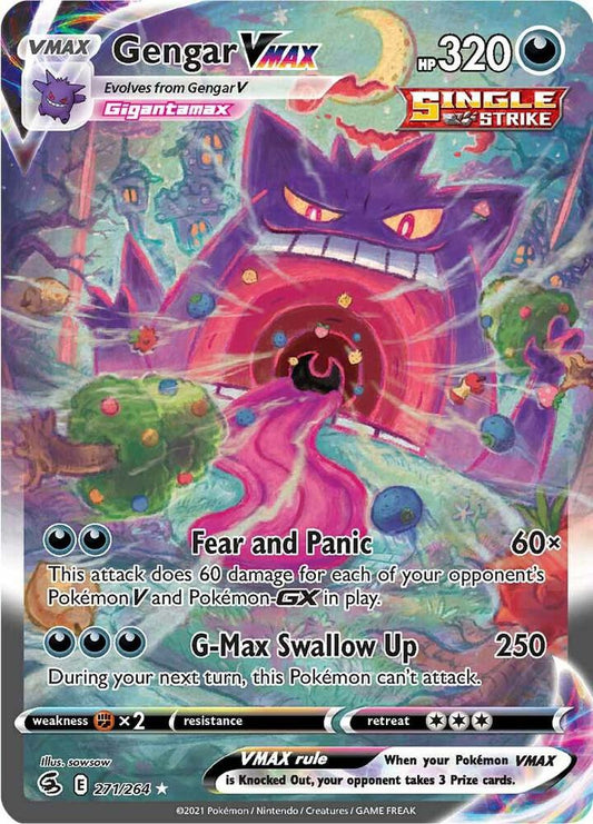 Buy Pokemon cards Australia - Gengar VMAX 271/264 - Premium Raw Card from Monster Mart - Pokémon Card Emporium - Shop now at Monster Mart - Pokémon Cards Australia. Alt Art, Alternate Art, Fusion Strike, New 28 MAR, Secret Rare, VMAX