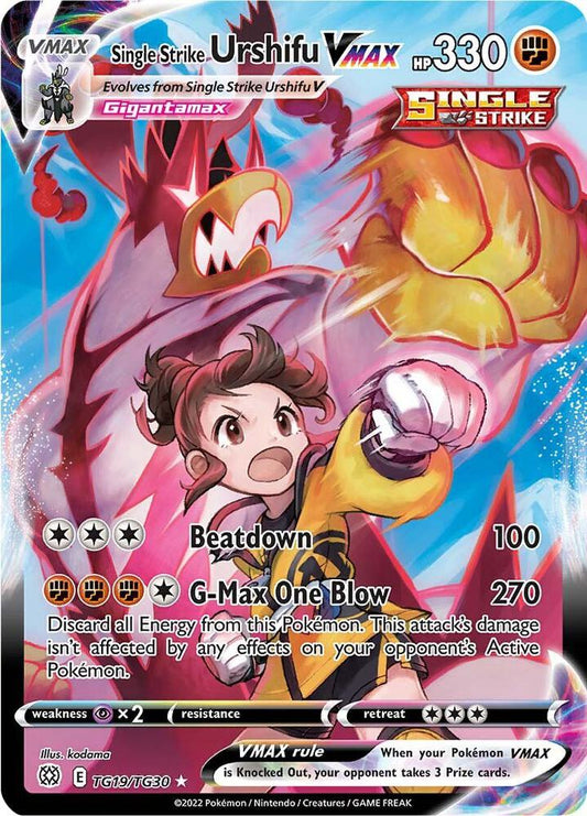 Buy Pokemon cards Australia - Urshifu VMAX TG19/TG30 - Premium Raw Card from Monster Mart - Pokémon Card Emporium - Shop now at Monster Mart - Pokémon Cards Australia. Brilliant Stars, New 28 MAR, Trainer Gallery, Ultra Rare, VMAX
