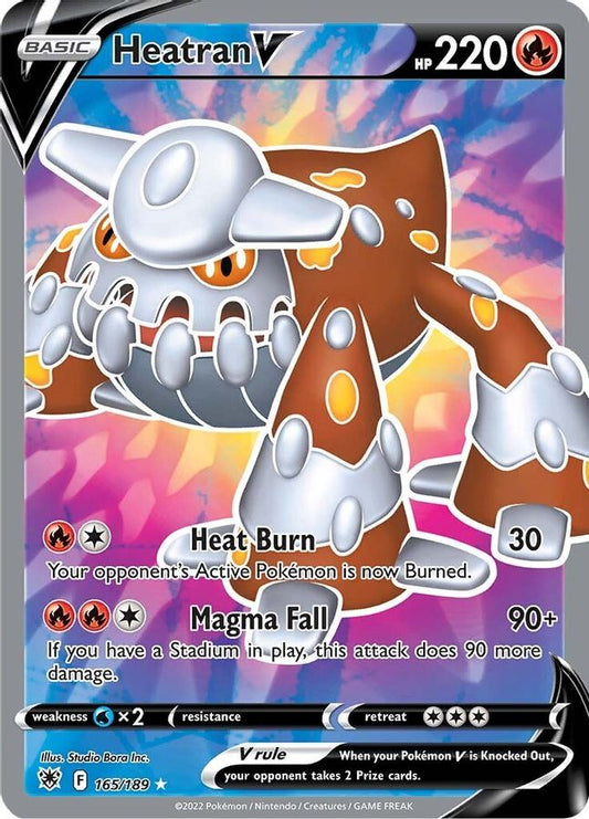 Buy Pokemon cards Australia - Heatran V 165/189 - Premium Raw Card from Monster Mart - Pokémon Card Emporium - Shop now at Monster Mart - Pokémon Cards Australia. Astral Radiance, Full Art, NEW 30 May