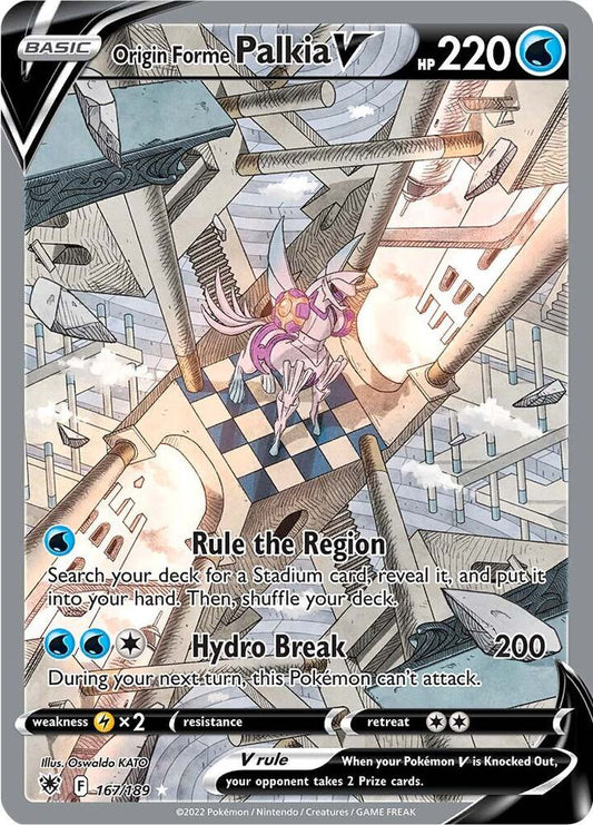 Buy Pokemon cards Australia - Palkia V 167/189 - Premium Raw Card from Monster Mart - Pokémon Card Emporium - Shop now at Monster Mart - Pokémon Cards Australia. Alt Art, Alternate Art, Astral Radiance, New 28 MAR, Origin Forme
