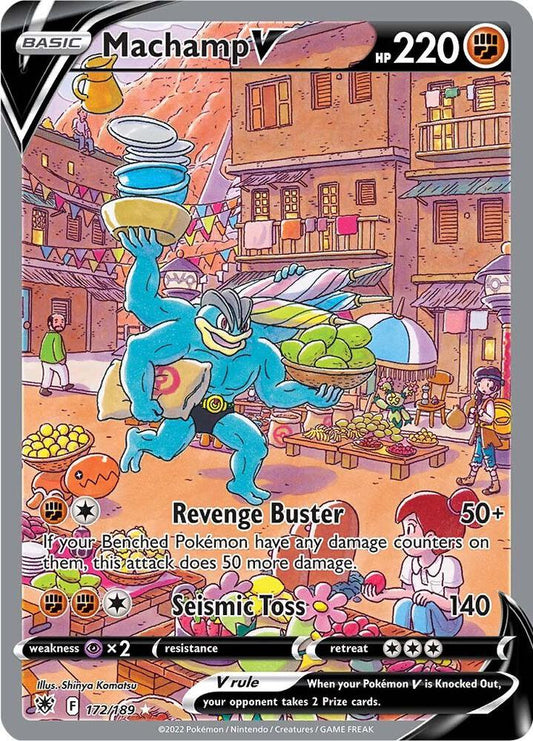 Buy Pokemon cards Australia - Machamp V 172/189 - Premium Raw Card from Monster Mart - Pokémon Card Emporium - Shop now at Monster Mart - Pokémon Cards Australia. Alt Art, Alternate Art, Astral Radiance, NEW 3 Feb