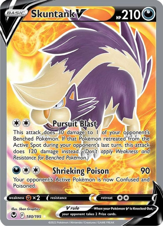 Buy Pokemon cards Australia - Skuntank V 180/195 - Premium Raw Card from Monster Mart - Pokémon Card Emporium - Shop now at Monster Mart - Pokémon Cards Australia. Full Art, New 2 Apr, Silver Tempest